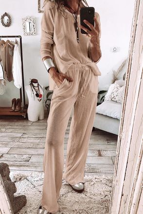 Azura Exchange Wafelbrei Loungewear Set