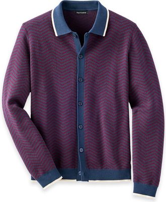 Paul Fredrick Cotton Button Front Polo