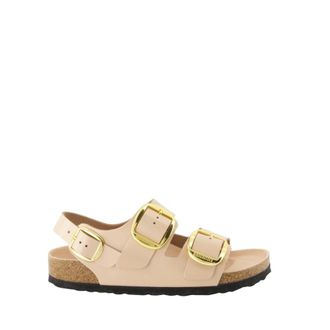 Birkenstock Sliders, female, Beige, Size: 10 US Big Buckle Sandals for Women