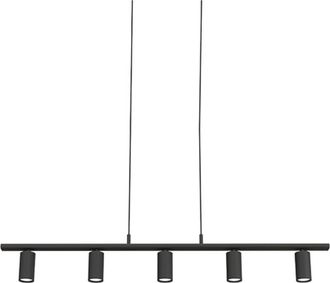 Belid Lucy Bar Plaf&oacute;n Suspendido Plano Negro 5x Gu10