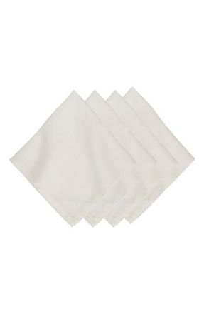 Juliska Set of 4 Berry Scallop Linen Napkins in White at Nordstrom