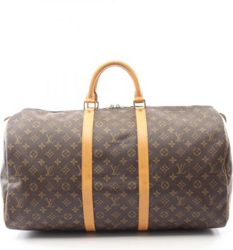 Louis Vuitton Brown Coated Canvas Leather Monogram Boston Bag (Pre-Owned)