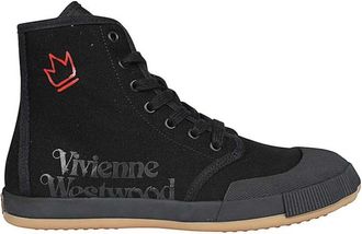 Vivienne Westwood Logo High-top Sneakers 100% Cotton - Heren - Sneakers - Zwart - 44 EU - Katoen - Schoenen