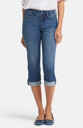 NYDJ Marilyn Roll Cuff Crop Capri Jeans in Blue Ridge at Nordstrom, Size 12P