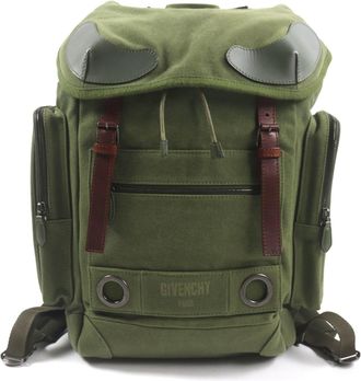 Givenchy Khaki Canvas Leather Backpack (Pre-Owned)
