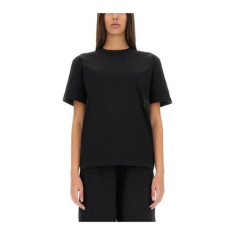Alexander Wang T-Shirts, female, Black, Size: XS Essential Jersey Puff Logo Short Sleeve Tee