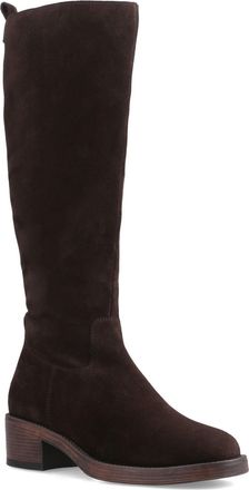 Hush Puppies Antonia Lange Su&egrave;de Dames Chocolade Hak Kniehoge Laarsjes