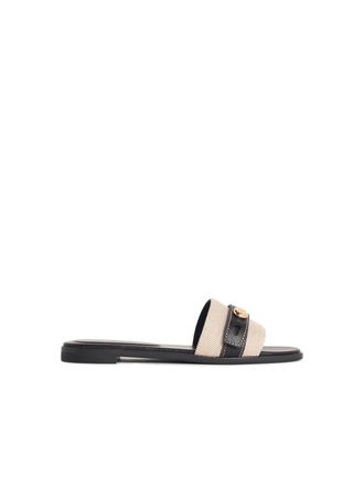 Tory Burch Tory Burch Romy bruine learmix pantoffels