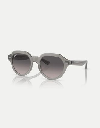 Ray-Ban Gina - Occhiali da sole polarizzati squadrati color grigio opale con lenti grigie