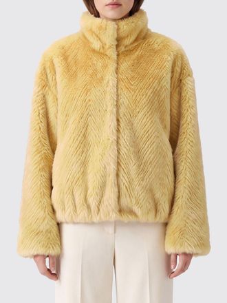 Forte_Forte Gilet in pelliccia sintetica blu con scollo a V