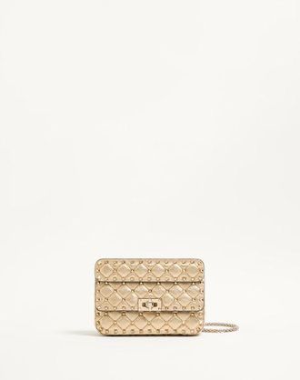 Valentino Garavani Small Valentino Garavani Rockstud Spike Bag In Laminated Nappa Wo