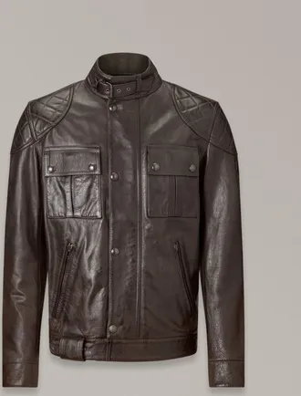 Belstaff Belstaff Brooklands Motorcycle Jacket Mens Hand Waxed Leather Blackbrown Size 4XL