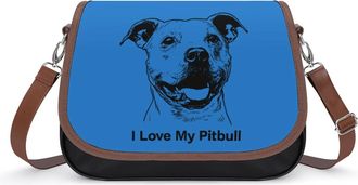 Generic I Love My Pitbull1 Fashion Womens Crossbody Bags Novelty Handbag Shoulder Bag Purse