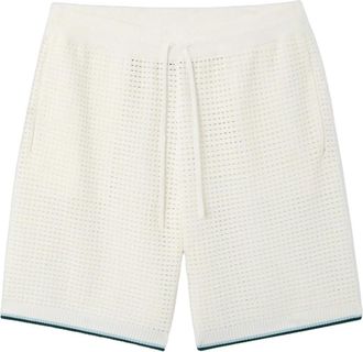 Casablanca Palm Tree Emblem Haakwerk Shorts - Heren - Korte Broeken - Wit - S - Katoen - Korte Broeken