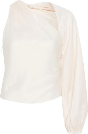 Self Portrait Top met gedrapeerde mouwen - Beige