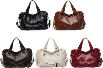 Generic Pufei Moto Style Crossbody Bag Large Underarm Purse for Women Work Travel (Black)