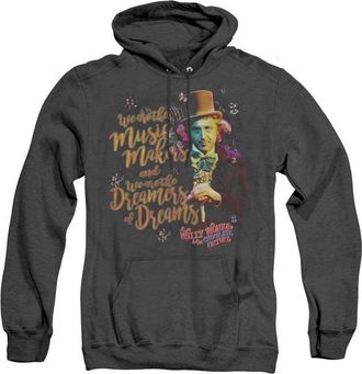 Gildan Willy Wonka And The Chocolate Factory Music Makers Adult Heather Hoodie / Hooded Sweatshirt