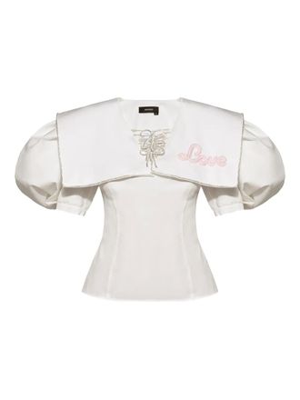Anouki embroidered cotton blouse - White