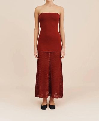 Possé Romy Strapless Dress In Chili