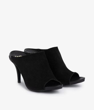 Pedro Garcia Mule heel sandal in black suede | Yoko | Fall winter 25 | PEDRO GARCIA