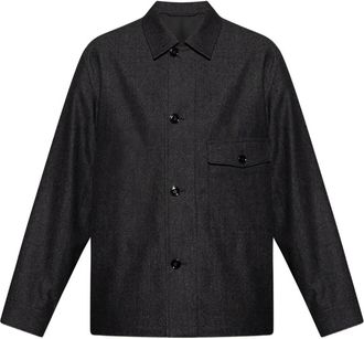 Christophe Lemaire buttoned pocket jacket - men - Virgin Wool - 52 - Grey