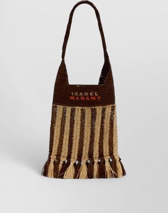 Isabel Marant raffia fringe tote bag