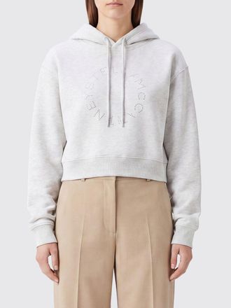 Stella McCartney Felpa con cappuccio in cotone e logo tono su tono