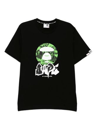Aape By A Bathing Ape moonface logo T-shirt - men - Cotton - M - Black
