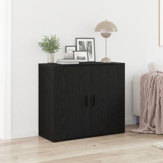 vidaXL Mobile Buffet Rovere nero 80 x 33 x 70 cm Legno multistrato - Vidaxl