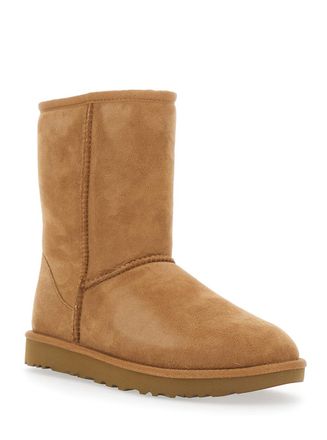 UGG Womens Boots Classic Short Beige Suede Leather