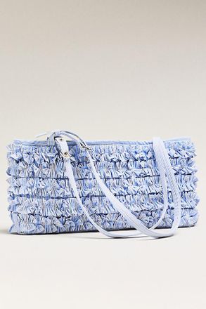 Damson Madder Sophia Ruffle Baguette Shoulder Bag