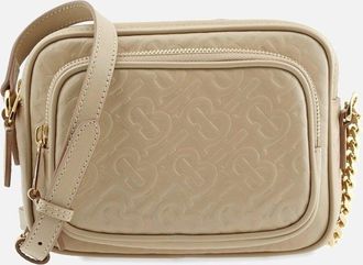 Burberry Womens Small Monogram Leather Camera Bag - Tan - Size: UNI