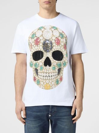 Philipp Plein T-shirt girocollo in cotone con skull