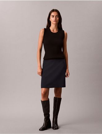 Calvin Klein Womens Cavalry Twill A-Line Skirt - Blue - 10
