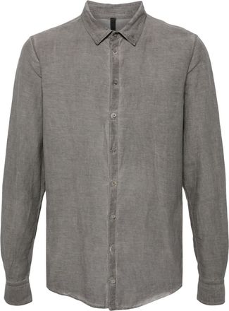 Poéme Bohémien classic-collar buttoned shirt - men - Linen/Flax/Cotton - 48 - Grey