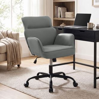 Clp Silla De Oficina Amado En Imitaci&oacute;n De Cuero Gris