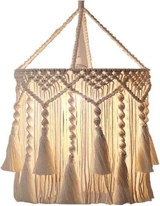 OEM Lampenkap - Macrame - Algod&oacute;n Natural Tejido A Mano - Para L&aacute;mparas Colgantes Est&aacute;ndar - Ideal Dormitorio Sal&oacute;n Oficina - Unidad