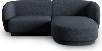 CXL by Christian Lacroix Sofá esquinero modular derecho 3 plazas de tejido chenilla azul mezcla