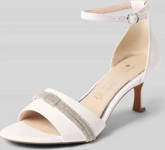 Marco Tozzi Marco Tozzi Sandalette mit Ziersteinbesatz und Pfennigabsatz in Weiss, Gr&ouml;&szlig;e 37