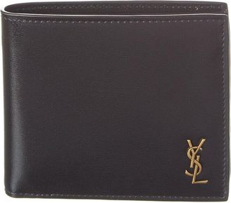 Saint Laurent Logo Plaque Leather Wallet
