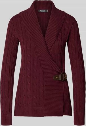 Lauren Ralph Lauren Regular Fit Cardigan in Strick-Optik Modell Donato in Bordeaux, Gr&ouml;&szlig;e XL