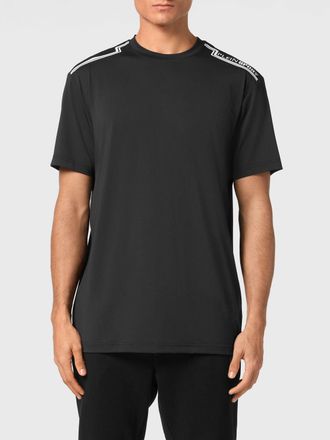 Plein Sport T-shirt slim fit in cotone con logo a contrasto stampato