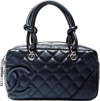 Chanel 2005-2006 small Cambon quilted Boston bag - women - Lamb Skin - One Size - Black