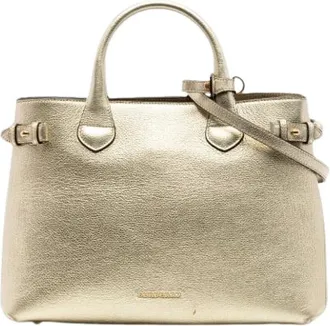 Burberry Pre-owned Handbags, female, Yellow, Size: ONE SIZE Pre-owned The Banner Tote