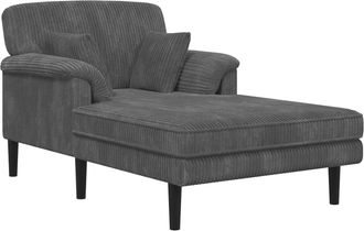 vidaXL Chaise Longue Gris Claro Tela De Pana Vidaxl