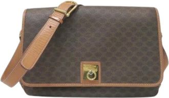 Celine Pre-owned Cross Body Bags, female, Brown, Size: ONE SIZE Pre-owned Macadam PVC Leather Shoulder Bag