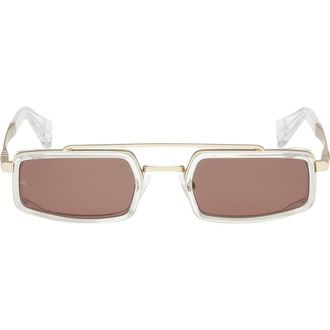 Rag & Bone 52mm Navigator Sunglasses in Gold /Crystal Clear /Brown at Nordstrom