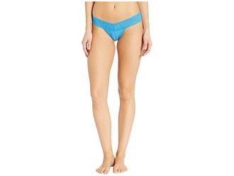 Hanky Panky Signature Lace Low Rise Thong Womens Underwear Laguna Blue, Cotton/Lace/Nylon