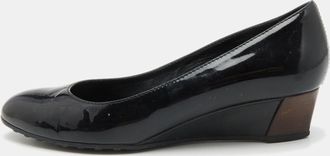 Tod's Tods Black Patent Leather Wedge Pumps