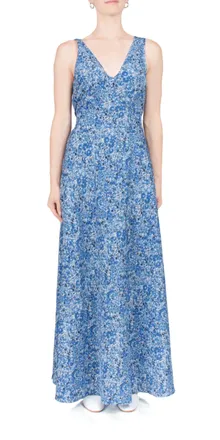Ciao Lucia Reine Satin Maxi Dress In Daisy